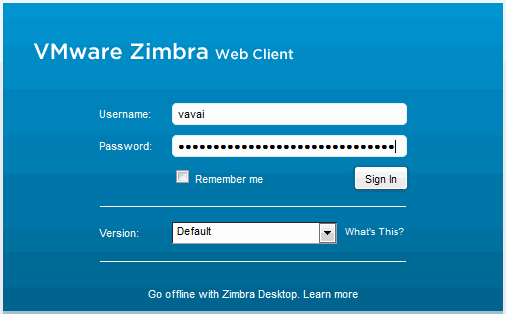 vavai-zimbra-login